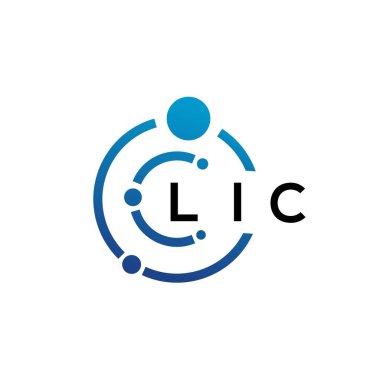 Beyaz arka planda LIC harfli teknoloji logosu tasarımı. LIC yaratıcı baş harfleri IT logosu konsepti. LIC harf tasarımı.