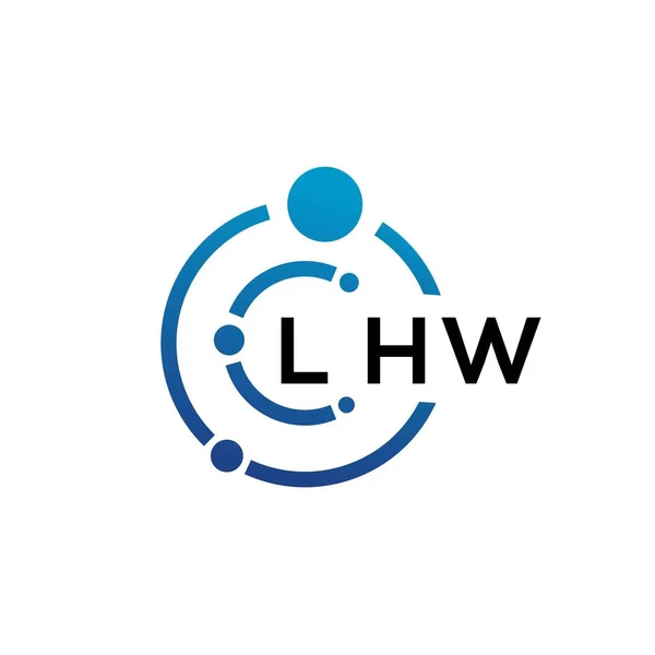Lhw文字技術ロゴデザインはホワイトを基調としています LhwクリエイティブイニシャルレターItロゴコンセプト Lhw手紙デザイン — ストックベクタ