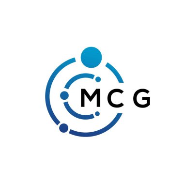 Beyaz arka planda MCG harfli teknoloji logosu tasarımı. MCG yaratıcı baş harfleri IT logosu konsepti. MCG harf tasarımı.