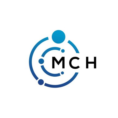 MCH letter technology logo design on white background. MCH creative initials letter IT logo concept. MCH letter design.