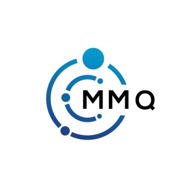 Beyaz arka planda MMQ harfli teknoloji logosu tasarımı. MMQ yaratıcı baş harfleri IT logosu konsepti. MMQ harf tasarımı.