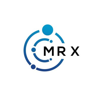 Beyaz arka planda MRX harfli teknoloji logosu tasarımı. MRX yaratıcı baş harfleri IT logosu konsepti. MRX harf tasarımı.