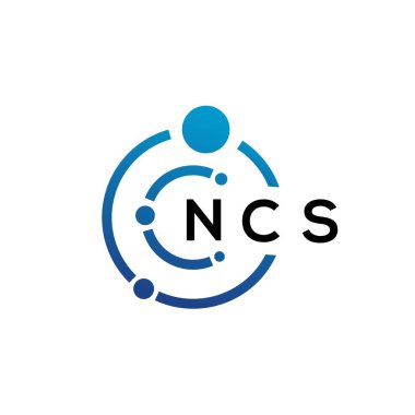 Beyaz arka planda NCS harfli teknoloji logosu tasarımı. NCS yaratıcı baş harfleri IT logosu konsepti. NCS harf tasarımı.
