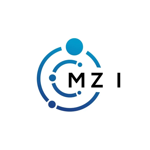 Mzi Letter Technology Logo Design White Background Mzi Creative Initials — Vetor de Stock