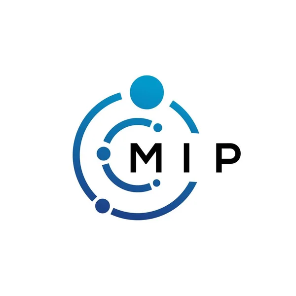 Дизайн Логотипа Технологии Mip Белом Фоне Творческие Инициалы Mip Обозначают Стоковый вектор