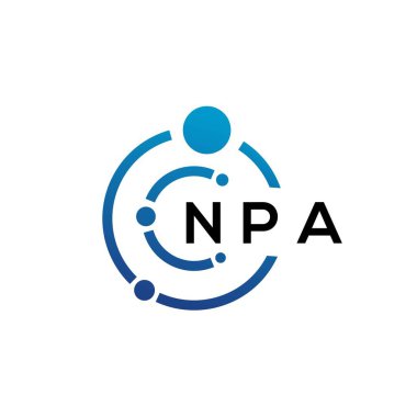 Beyaz arka planda NPA teknolojisi logosu tasarımı. NPA yaratıcı baş harfleri IT logosu konsepti. NPA harf tasarımı.