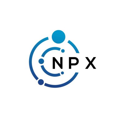 Beyaz arka planda NPX harfli teknoloji logosu tasarımı. NPX yaratıcı baş harfleri IT logosu konsepti. NPX harf tasarımı.
