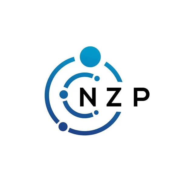Nzp Letter Technology Logo Design White Background Nzp Creative Initials — Stockový vektor