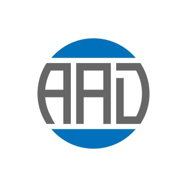 Beyaz arkaplanda AAD harfi logo tasarımı. AAD yaratıcı paraf daire logosu konsepti. AAD harf tasarımı.