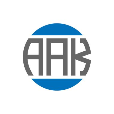 Beyaz arka planda AAK harfli logo tasarımı. AAK yaratıcı paraf dairesi logosu. AAK harf tasarımı.