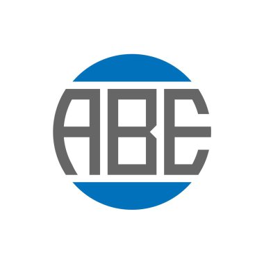 Beyaz arka planda ABE harf logosu tasarımı. ABE yaratıcı baş harfler dairesi logosu. ABE harf tasarımı.