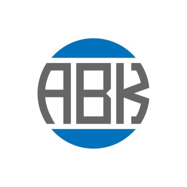 Beyaz arka planda ABK harf logosu tasarımı. ABK yaratıcı baş harfler dairesi logosu. ABK harf tasarımı.