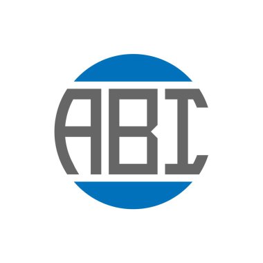 Beyaz arka planda ABI harf logosu tasarımı. ABI yaratıcı paraf dairesi logosu. ABI harf tasarımı.