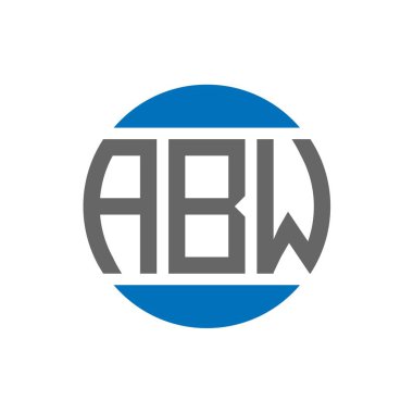 Beyaz arka planda ABW harf logosu tasarımı. ABW yaratıcı baş harfler dairesi logosu. ABW harf tasarımı.