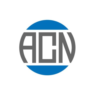 Beyaz arka planda ACN harf logosu tasarımı. ACN yaratıcı paraf dairesi logosu. ACN harf tasarımı.
