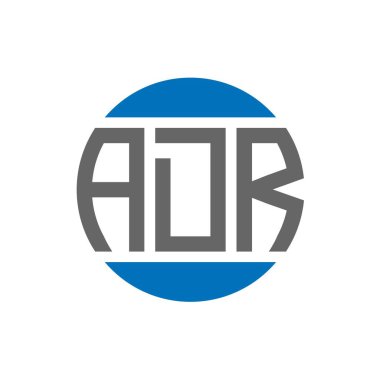 Beyaz arka planda ADR harf logosu tasarımı. ADR yaratıcı baş harfler daire logosu konsepti. ADR harf tasarımı.