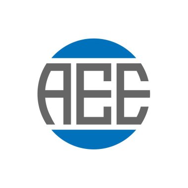 Beyaz arka planda AEE harf logosu tasarımı. AE yaratıcı paraf dairesi logosu. AEE harf tasarımı.