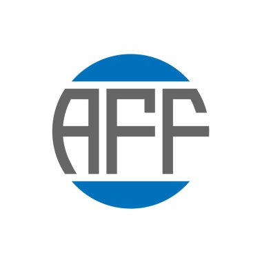 Beyaz arka planda AFF harf logosu tasarımı. AFF yaratıcı baş harfler dairesi logosu. AFF harf tasarımı.