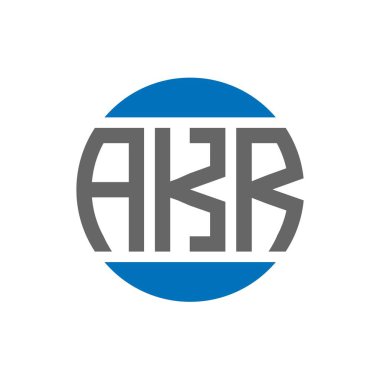 Beyaz arka planda AKR harf logosu tasarımı. AKR yaratıcı paraf daire logosu konsepti. AKR harf tasarımı.