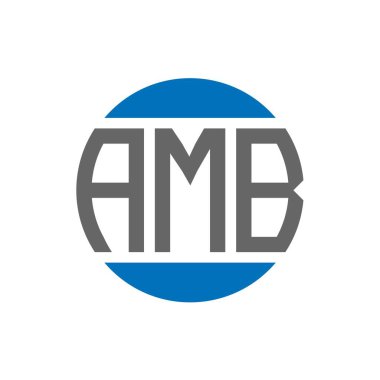 Beyaz arka planda AMB harfi logo tasarımı. AMB yaratıcı baş harfler daire logosu konsepti. AMB harf tasarımı.