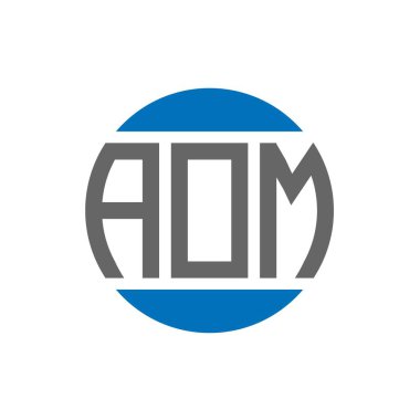 Beyaz arka planda AOM harf logosu tasarımı. AOM yaratıcı paraf daire logosu konsepti. AOM harf tasarımı.