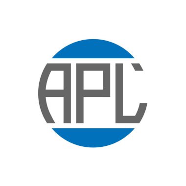 Beyaz arkaplanda APL harf logosu tasarımı. APL yaratıcı paraf dairesi logosu. APL harf tasarımı.