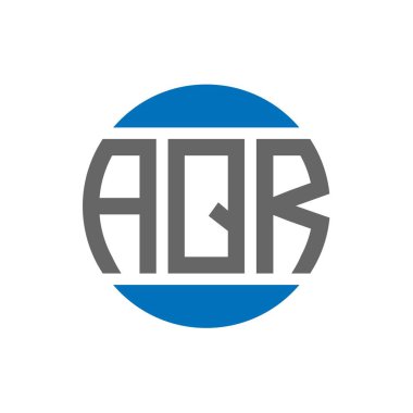 Beyaz arka planda AQR harf logosu tasarımı. AQR yaratıcı paraf dairesi logosu. AQR harf tasarımı.