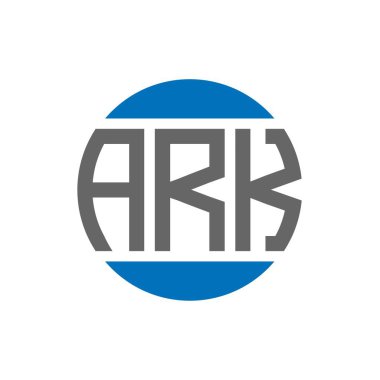 Beyaz arka planda ARK harfi logo tasarımı. ARK yaratıcı baş harfler daire logosu konsepti. ARK harf tasarımı.
