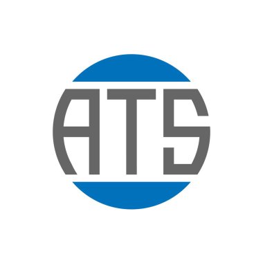 Beyaz arka planda ATS harfi logo tasarımı. ATS yaratıcı paraf daire logosu konsepti. ATS harf tasarımı.