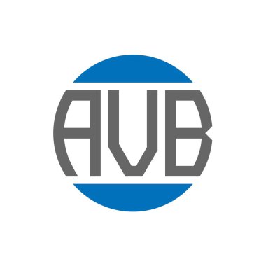Beyaz arka planda AVB harfi logo tasarımı. AVB yaratıcı paraf dairesi logosu. AVB harf tasarımı.