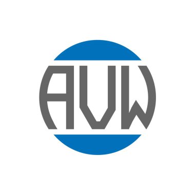 Beyaz arka planda AVW harf logosu tasarımı. AVW yaratıcı paraf dairesi logosu. AVW harf tasarımı.