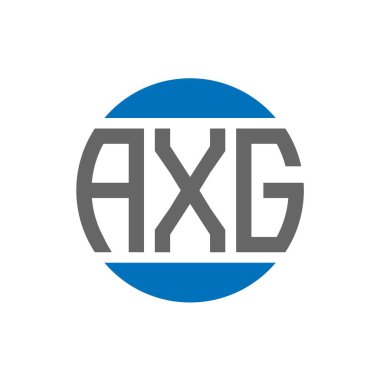 Beyaz arkaplanda AXG harf logosu tasarımı. AXG yaratıcı paraf dairesi logosu. AXG harf tasarımı.