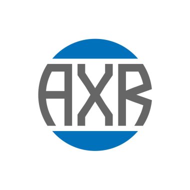 Beyaz arka planda AXR harf logosu tasarımı. AXR yaratıcı paraf dairesi logosu. AXR harf tasarımı.