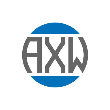 Beyaz arkaplanda AXW harf logosu tasarımı. AXW yaratıcı paraf dairesi logosu. AXW harf tasarımı.