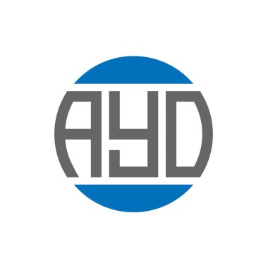 Beyaz arka planda AYO harf logosu tasarımı. AYO yaratıcı paraf dairesi logosu. AYO harf tasarımı.