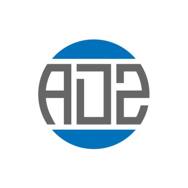 Beyaz arkaplanda ADZ harf logosu tasarımı. ADZ yaratıcı paraf daire logosu konsepti. ADZ harf tasarımı.