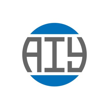 Beyaz arka planda AIY harf logosu tasarımı. AIY yaratıcı paraf daire logosu konsepti. AIY harf tasarımı.