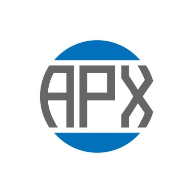 Beyaz arka planda APX harfli logo tasarımı. APX yaratıcı paraf dairesi logosu. APX harf tasarımı.