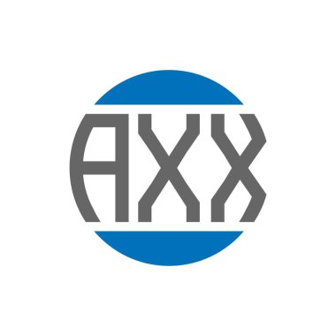 Beyaz arka planda AXX harfli logo tasarımı. AXX yaratıcı paraf dairesi logosu. AXX harf tasarımı.