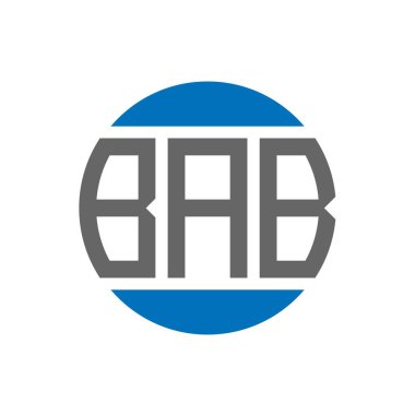 Beyaz arka planda BAB harfi logo tasarımı. BAB yaratıcı paraf dairesi logosu. BAB harf tasarımı.