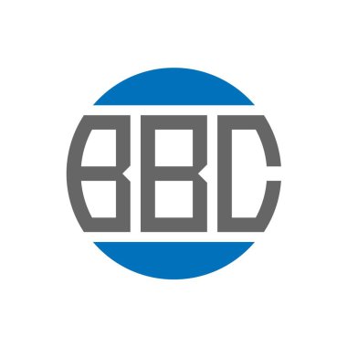 Beyaz arka planda BBC harfi logo tasarımı. BBC 'nin yaratıcı paraf dairesi logosu. BBC harf tasarımı.