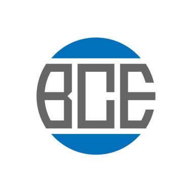 Beyaz arka planda BCE harfi logo tasarımı. BCE yaratıcı paraf daire logosu konsepti. BCE harf tasarımı.