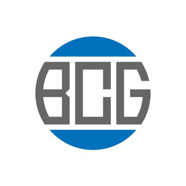 Beyaz arkaplanda BCG harf logosu tasarımı. BCG yaratıcı paraf dairesi logosu. BCG harf tasarımı.