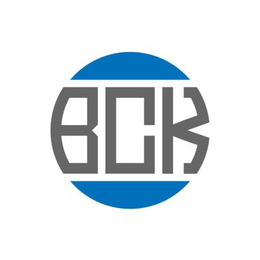 Beyaz arkaplanda BCK harfi logo tasarımı. BCK yaratıcı paraf dairesi logosu. BCK harf tasarımı.