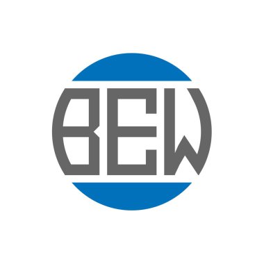 Beyaz arka planda BEW harfli logo tasarımı. BeW yaratıcı baş harfler daire logosu kavramı. BEW harf tasarımı.