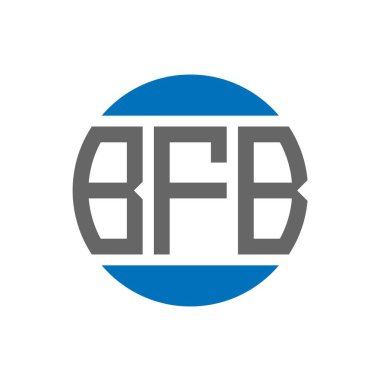 Beyaz arka planda BFB harfi logo tasarımı. BFB yaratıcı paraf daire logosu konsepti. BFB harf tasarımı.
