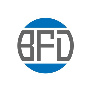 Beyaz arka planda BFD harf logosu tasarımı. BFD yaratıcı paraf daire logosu konsepti. BFD harf tasarımı.