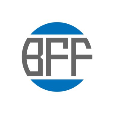 Beyaz arkaplanda en iyi arkadaş logosu tasarımı. BFF yaratıcı baş harfler çemberi logosu. En iyi harf tasarımı.