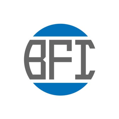 Beyaz arka planda BFI harf logosu tasarımı. BFI yaratıcı paraf daire logosu konsepti. BFI harf tasarımı.