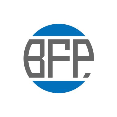 Beyaz arka planda BFP harf logosu tasarımı. BFP yaratıcı paraf dairesi logosu. BFP harf tasarımı.